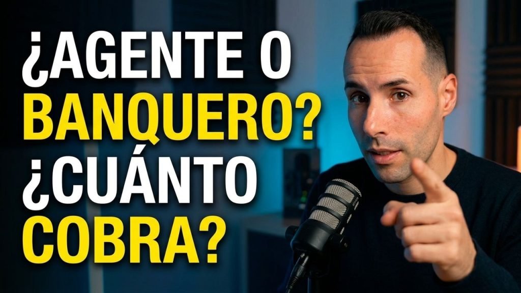 agente financiero en España asesorando clientes sobre inversiones en banco